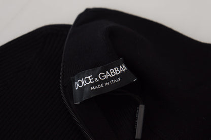 Dolce & Gabbana Black Half Zip Turtleneck Pullover Sweater by Dolce & Gabbana