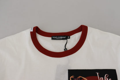T-shirt ras du cou blanc élégant en coton Dolce &amp; Gabbana