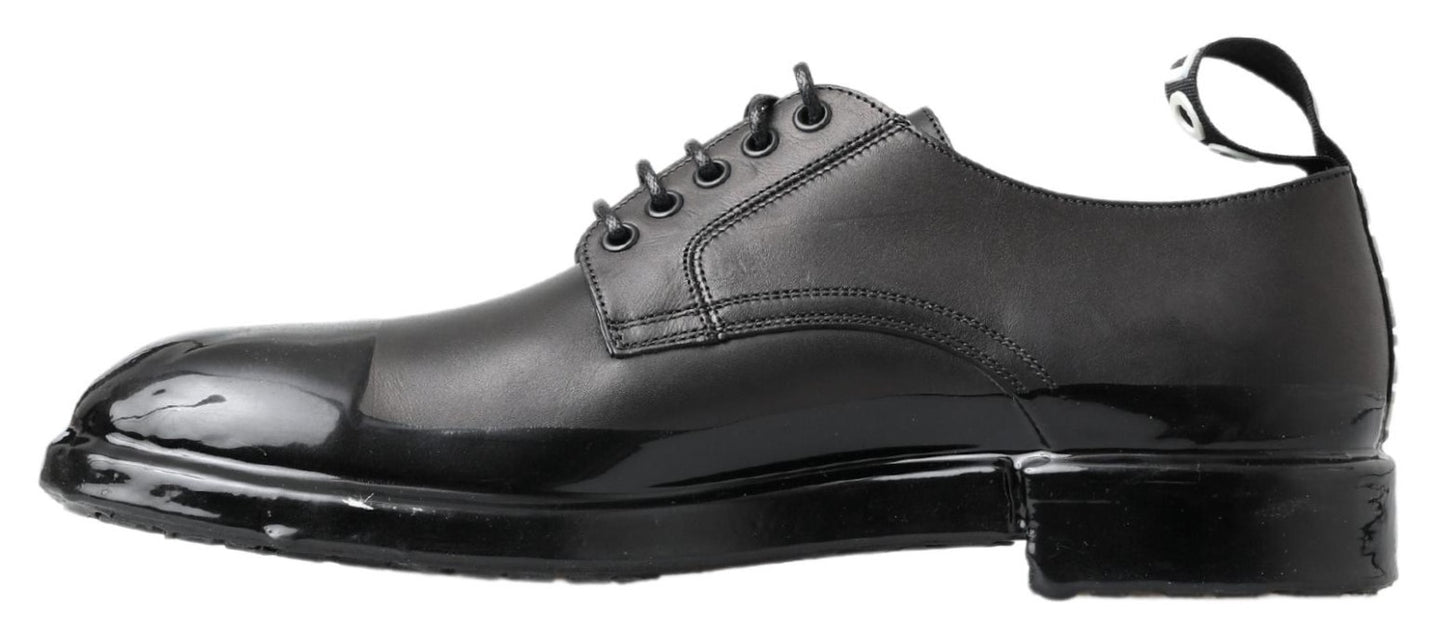 Chaussures Derby élégantes à lacets en cuir Dolce &amp; Gabbana noires