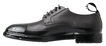 Chaussures Derby élégantes à lacets en cuir Dolce &amp; Gabbana noires