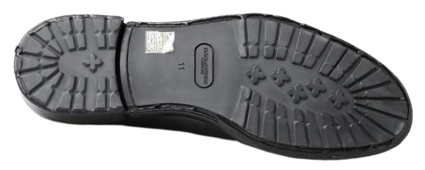 Chaussures Derby élégantes à lacets en cuir Dolce &amp; Gabbana noires