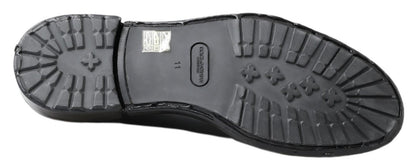 Chaussures Derby élégantes à lacets en cuir Dolce &amp; Gabbana noires