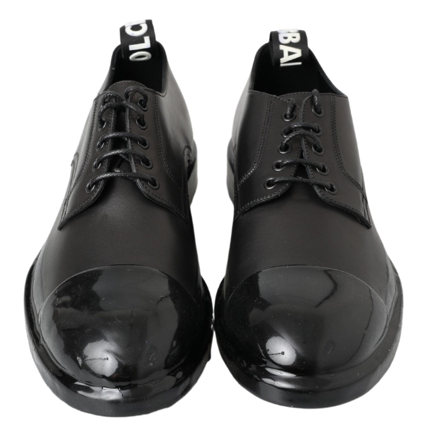 Chaussures Derby élégantes à lacets en cuir Dolce &amp; Gabbana noires