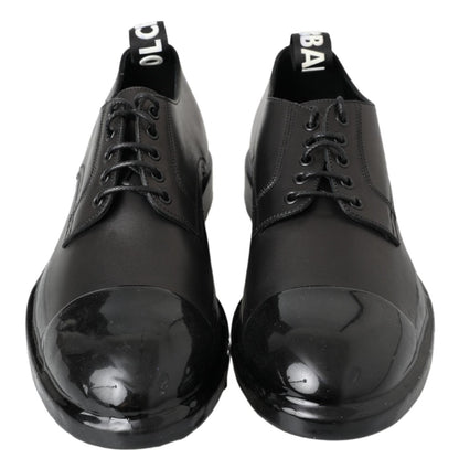 Chaussures Derby élégantes à lacets en cuir Dolce &amp; Gabbana noires