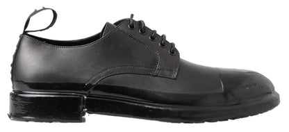 Chaussures Derby élégantes à lacets en cuir Dolce &amp; Gabbana noires