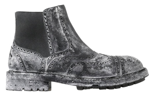 Bottines Chelsea noires élégantes délavées Dolce &amp; Gabbana