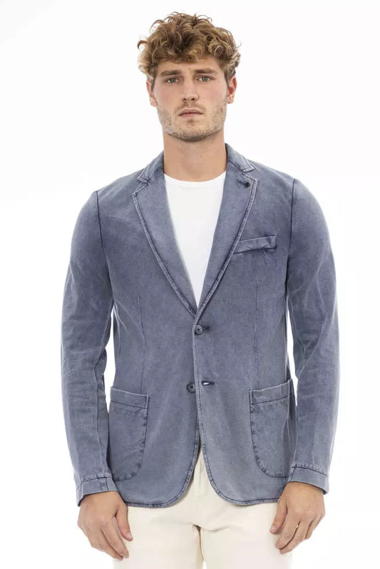 Blazer bleu en coton pour homme Distretto12