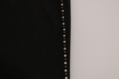 Costume National Black Embellished Mid Waist Skinny Denim Jeans by Costume National