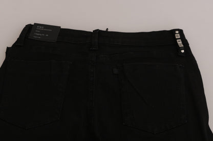 Costume National Black Embellished Mid Waist Skinny Denim Jeans by Costume National