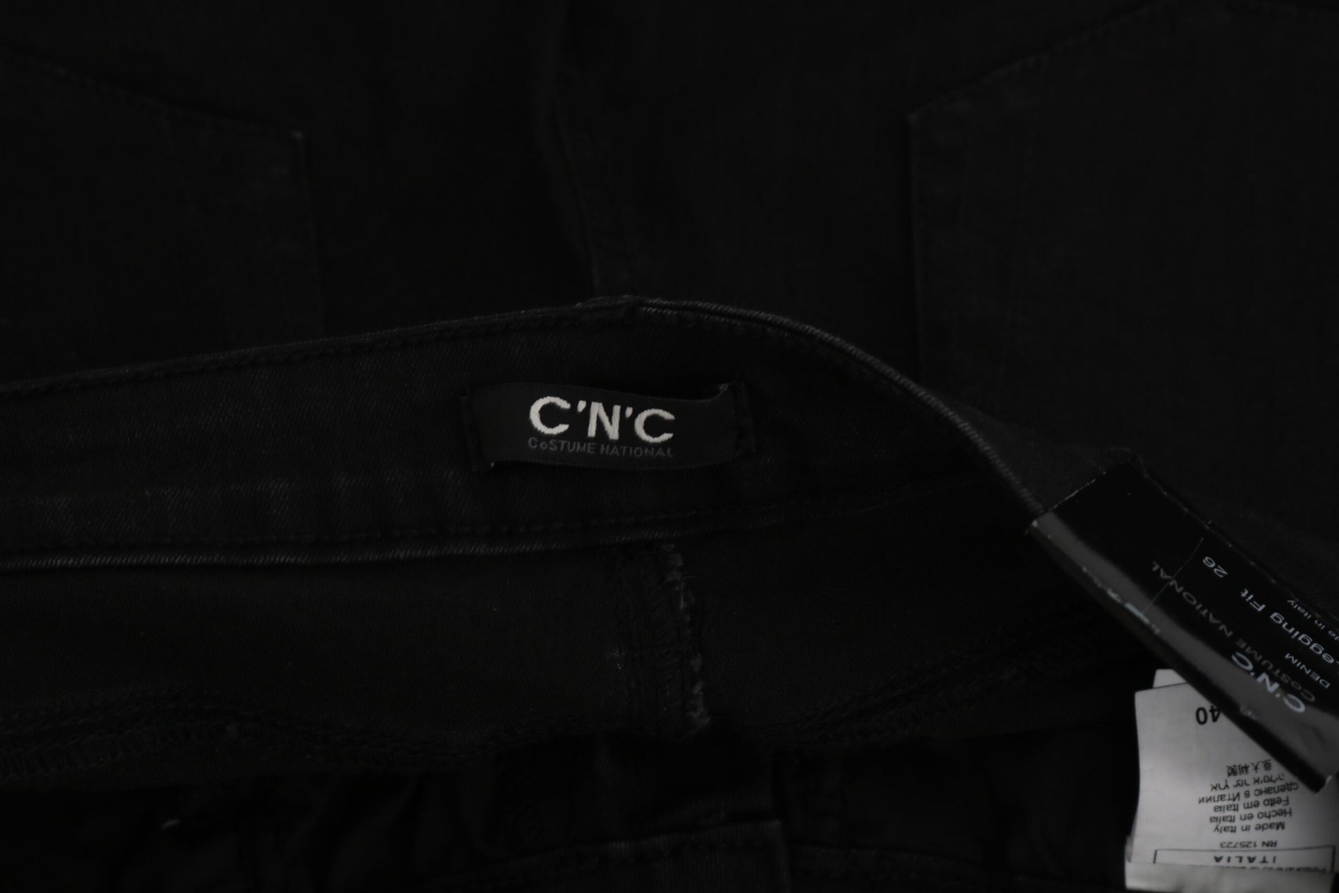 Costume National Black Embellished Mid Waist Skinny Denim Jeans by Costume National