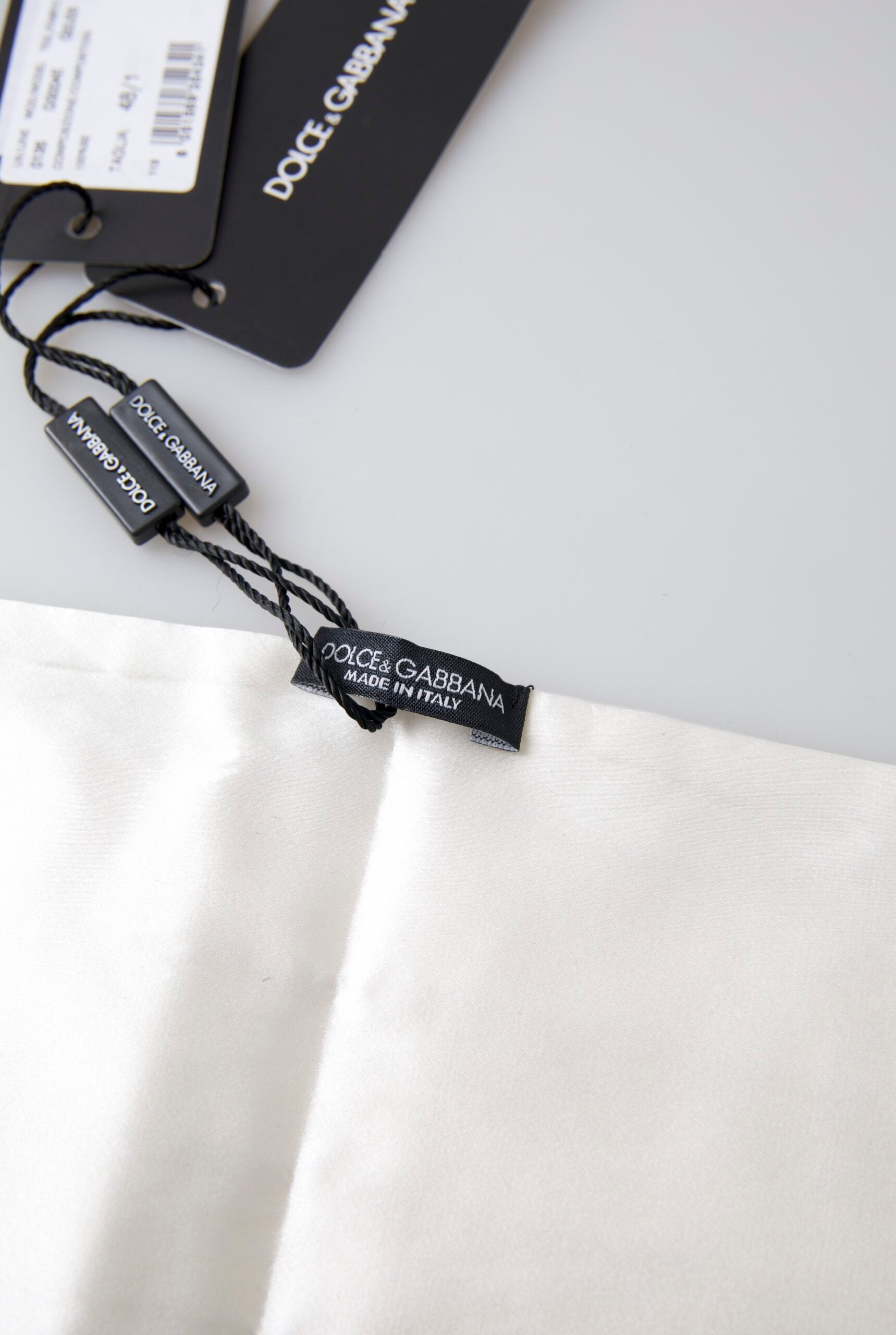 Dolce & Gabbana White Men Wide Waist Silk Belt Cummerbund by Dolce & Gabbana