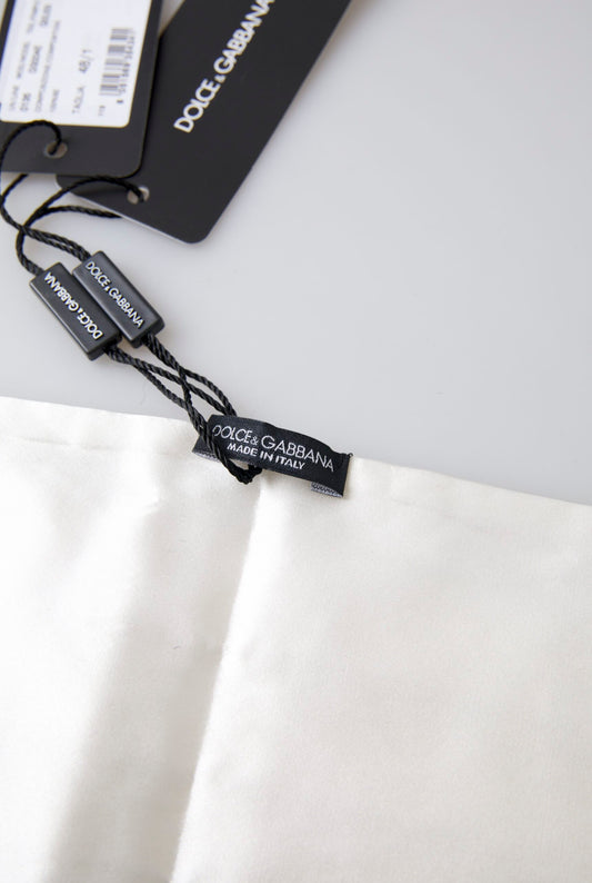 Dolce & Gabbana White Men Wide Waist Silk Belt Cummerbund by Dolce & Gabbana