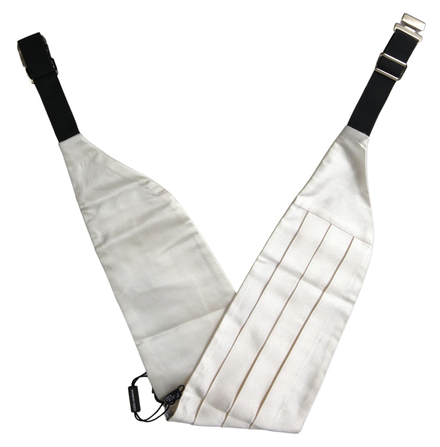 Dolce & Gabbana White Men Wide Waist Silk Belt Cummerbund by Dolce & Gabbana
