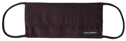 Dolce & Gabbana Maroon Pleated Elastic Ear Strap Face Mask by Dolce & Gabbana