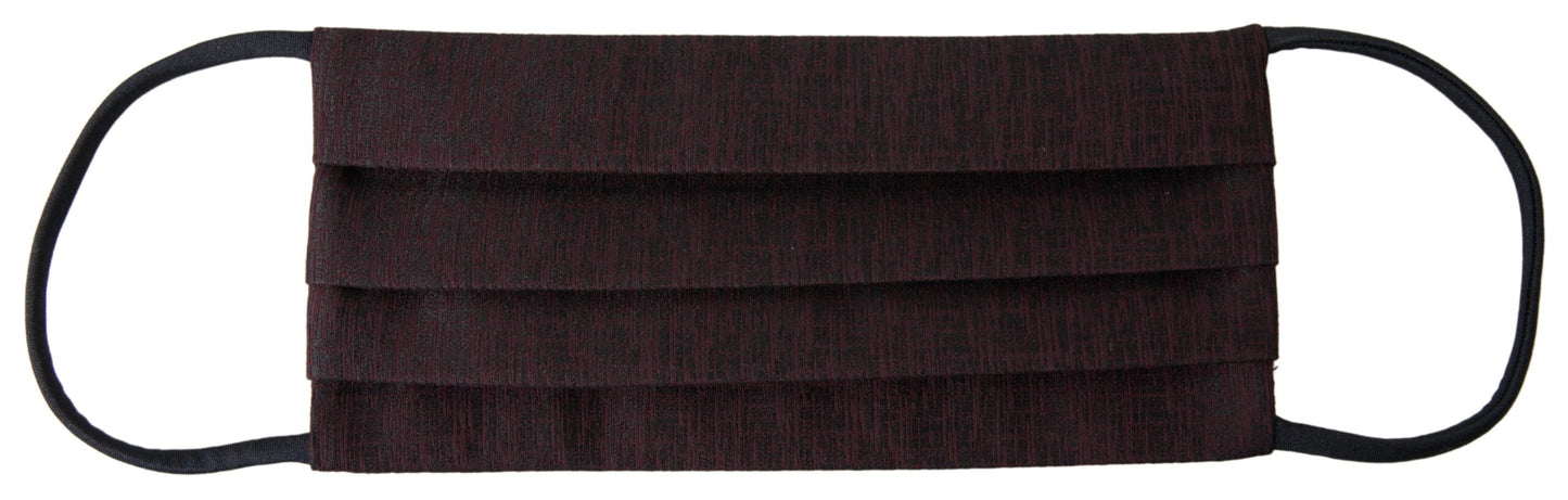 Dolce & Gabbana Maroon Pleated Elastic Ear Strap Face Mask by Dolce & Gabbana