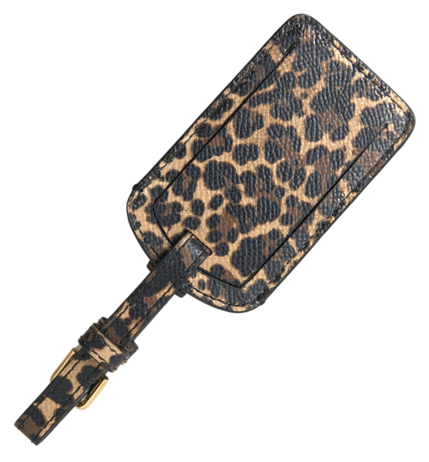Dolce &amp; Gabbana Multicolor Leopard Dauphine Leather DG Logo Luggage Tag