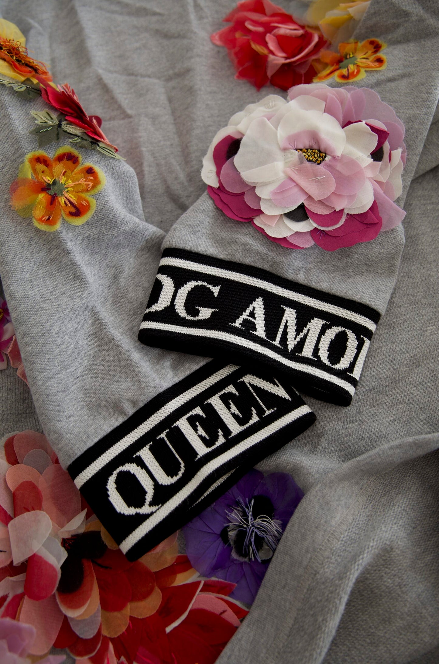 Dolce & Gabbana Gray DG Amore Queen Floral Pullover Sweater by Dolce & Gabbana