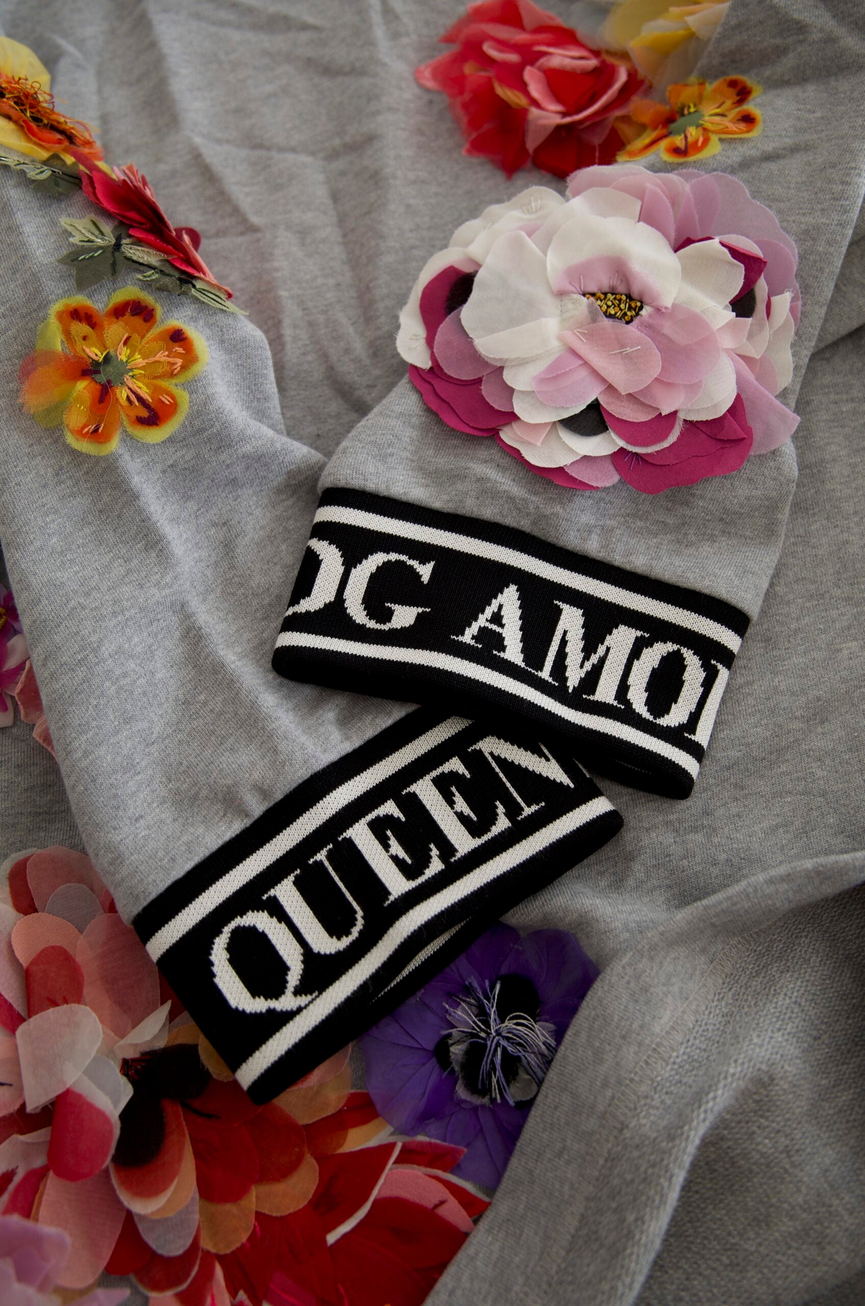 Dolce & Gabbana Gray DG Amore Queen Floral Pullover Sweater by Dolce & Gabbana
