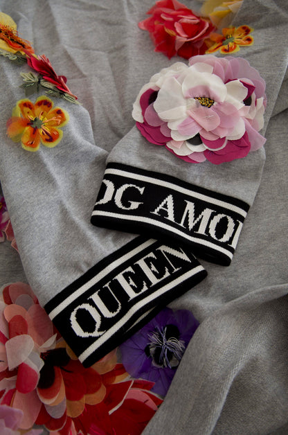 Dolce & Gabbana Gray DG Amore Queen Floral Pullover Sweater by Dolce & Gabbana