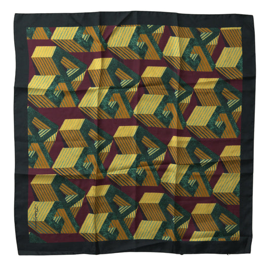 Foulard carré en soie multicolore élégant pour homme Dolce &amp; Gabbana