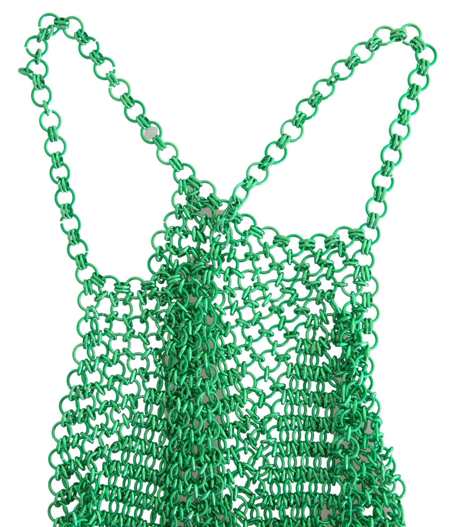 Dolce & Gabbana Green Aluminum Sleeveless Halter Cropped Tank Top by Dolce & Gabbana