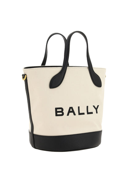 Sac seau élégant à monogramme Bally en noir et blanc