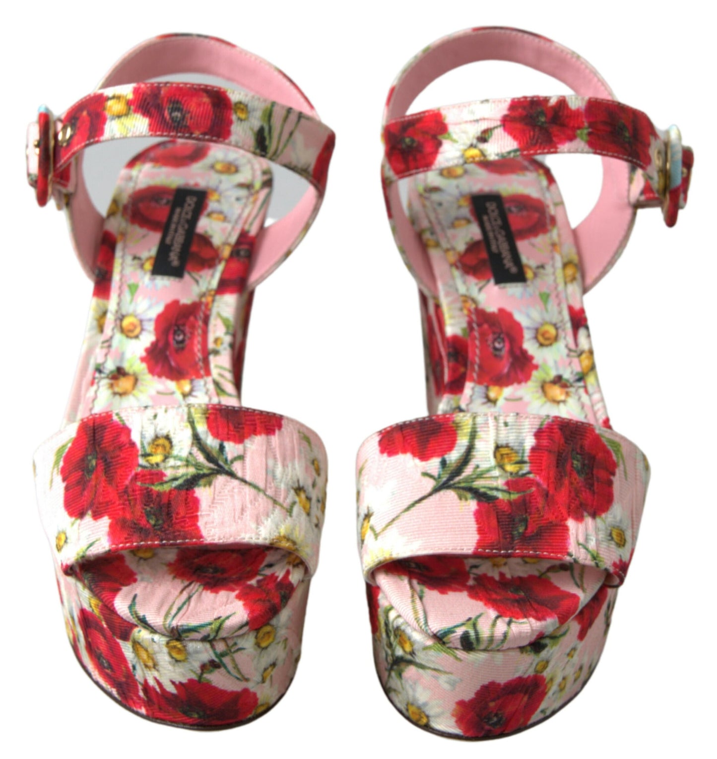 Dolce &amp; Gabbana Multicolor floral print Wedges Floral Ankle Strap Sandals