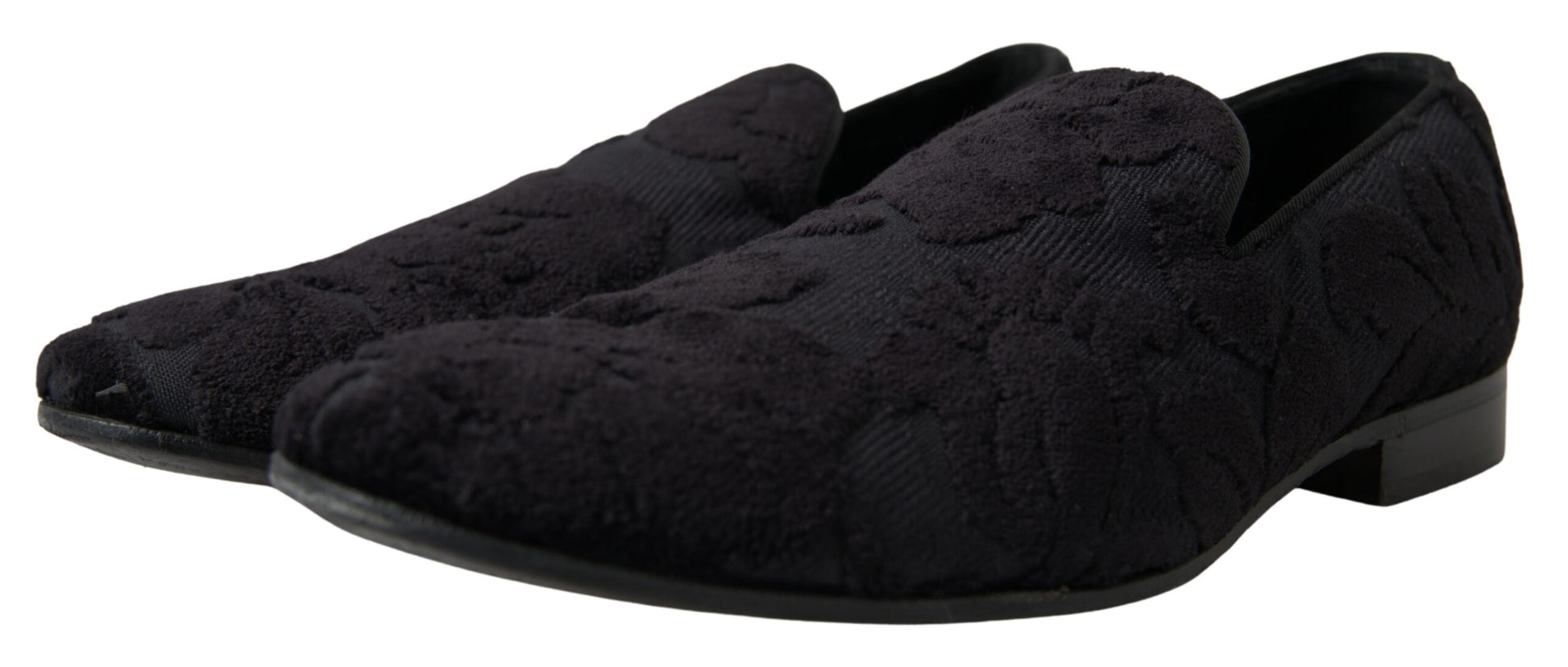 Dolce & Gabbana Black Brocade Loafers Formal Shoes by Dolce & Gabbana