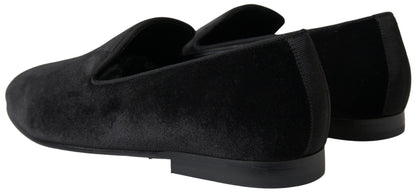 Mocassins élégants en velours noir Dolce &amp; Gabbana pour homme