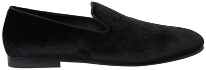 Mocassins élégants en velours noir Dolce &amp; Gabbana pour homme