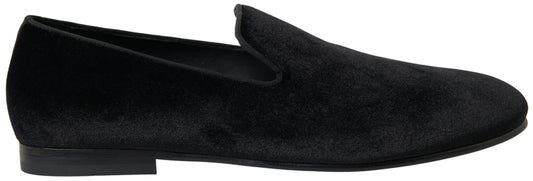 Mocassins élégants en velours noir Dolce &amp; Gabbana pour homme