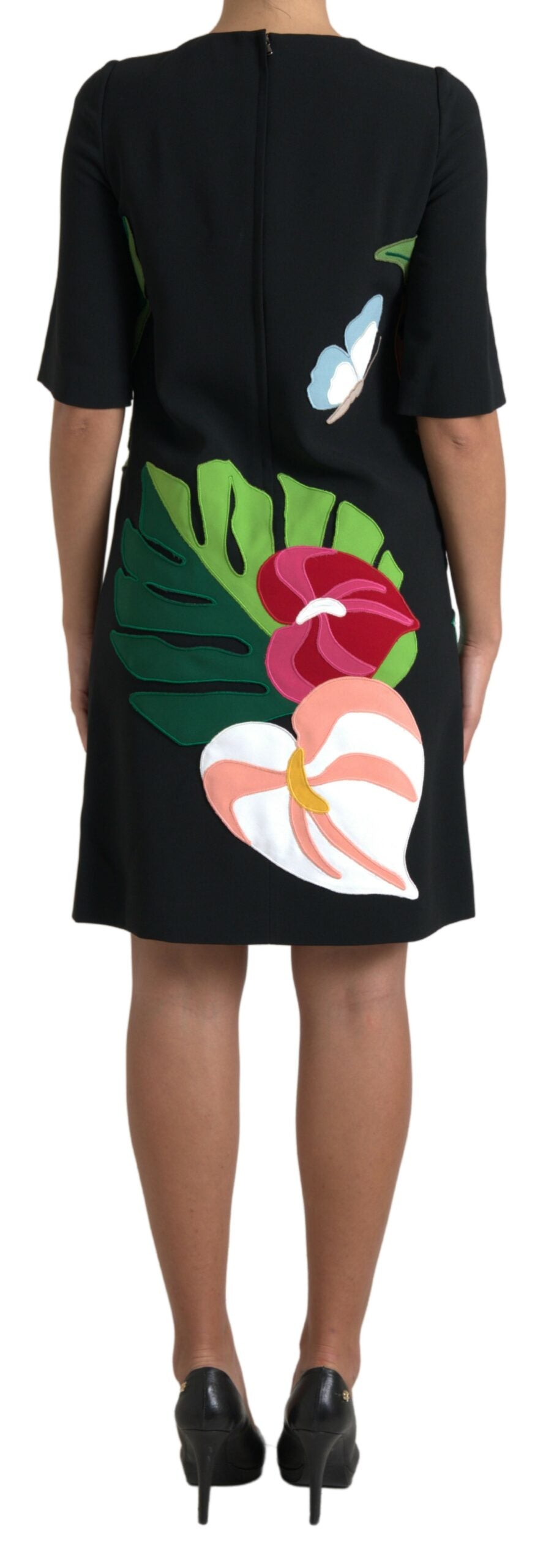 Dolce & Gabbana Black Tiger Jungle Print Sheath Stretch Dress by Dolce & Gabbana