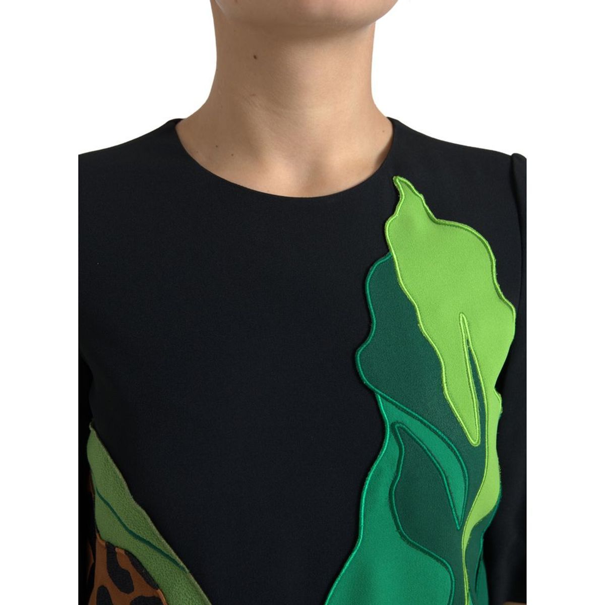 Dolce & Gabbana Black Tiger Jungle Print Sheath Stretch Dress by Dolce & Gabbana