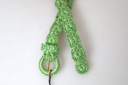 Dolce &amp; Gabbana Green Viscose Weaved Skinny Waist Belt