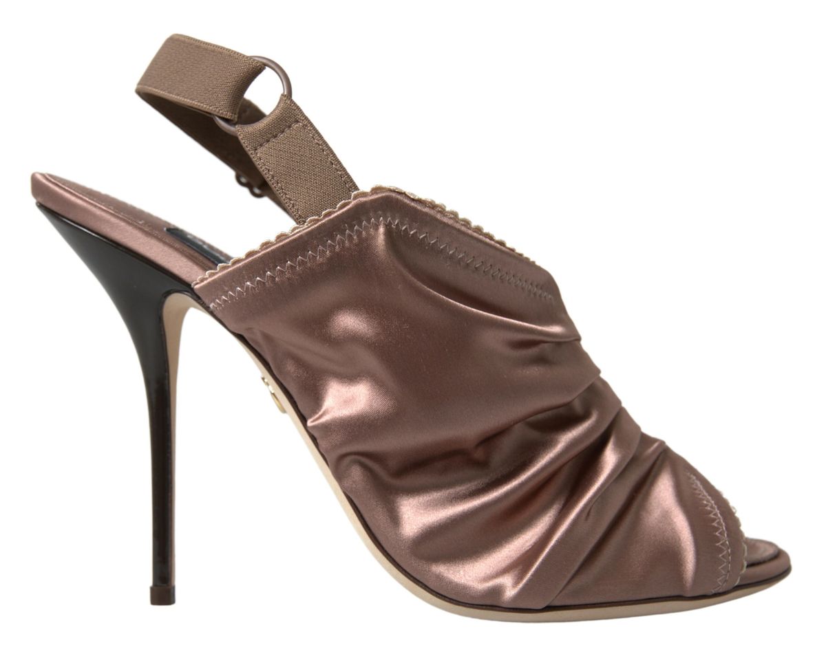 Dolce &amp; Gabbana Light brown Slingback Corset Style Fastening stiletto heels