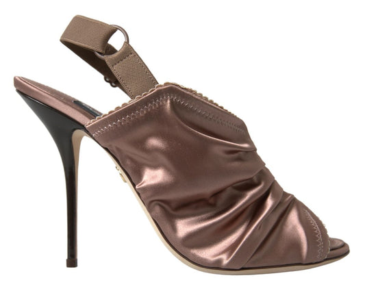 Dolce &amp; Gabbana Light brown Slingback Corset Style Fastening stiletto heels