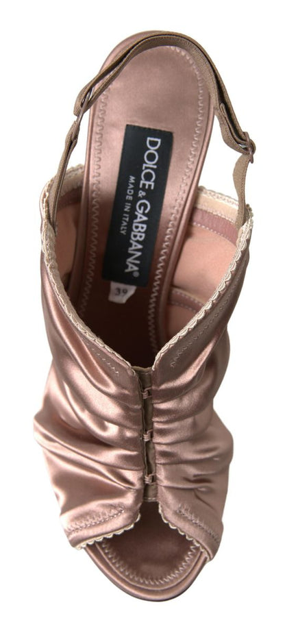 Dolce &amp; Gabbana Light brown Slingback Corset Style Fastening stiletto heels
