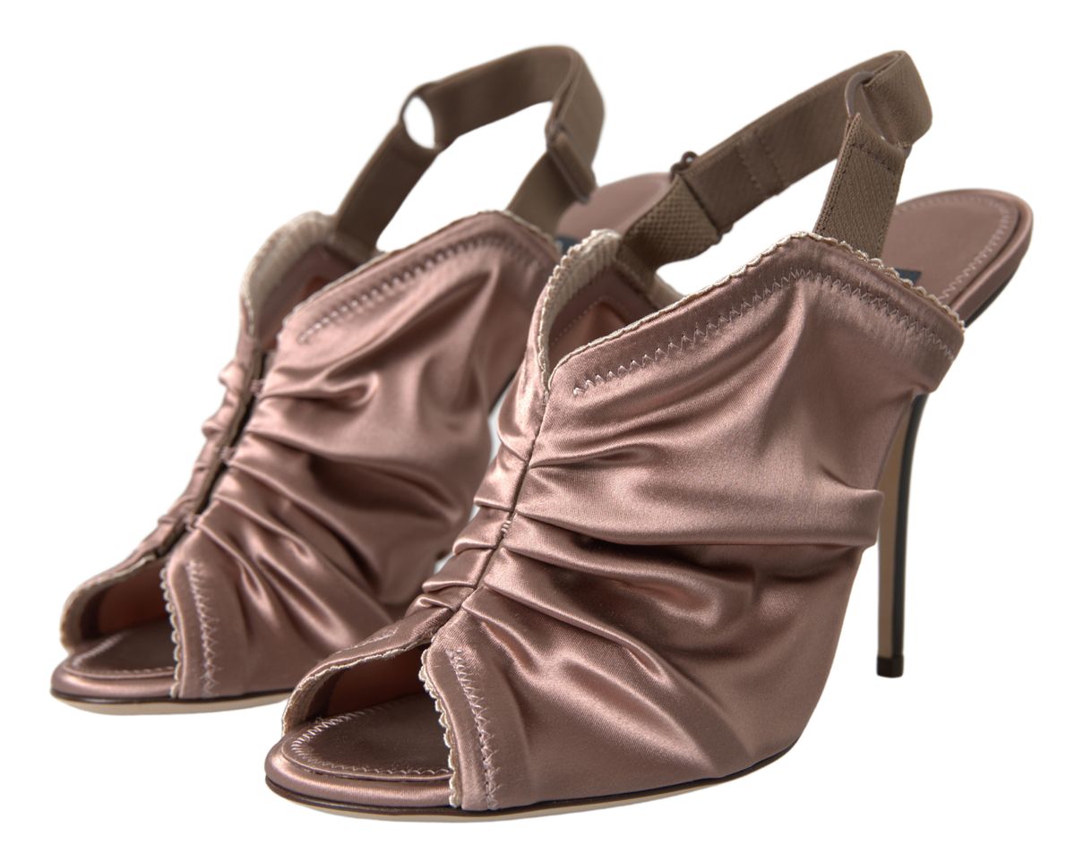 Dolce &amp; Gabbana Light brown Slingback Corset Style Fastening stiletto heels