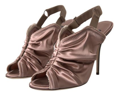 Dolce &amp; Gabbana Light brown Slingback Corset Style Fastening stiletto heels