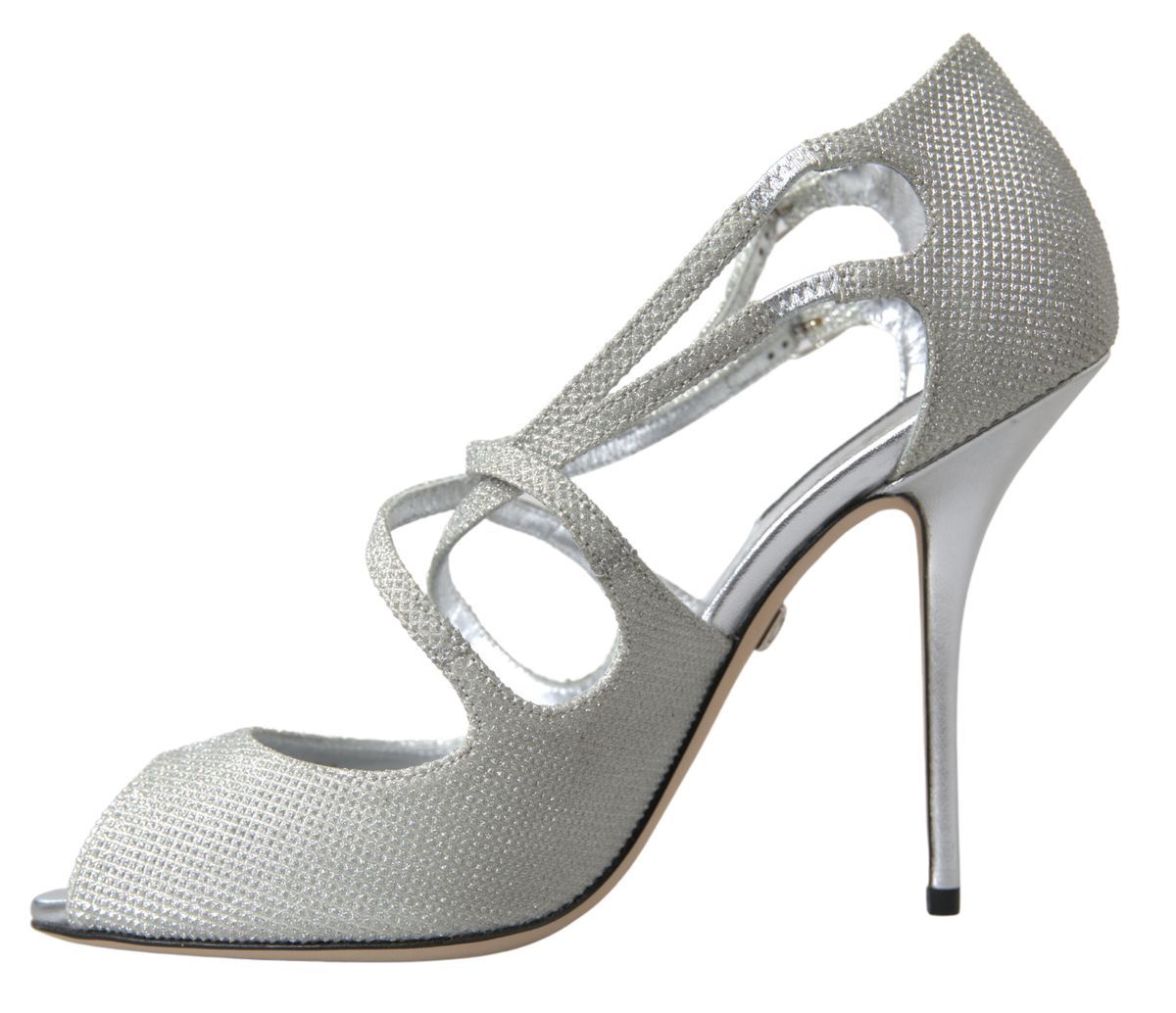 Dolce &amp; Gabbana Silver Shimmers Sandals Heel Pumps Shoes