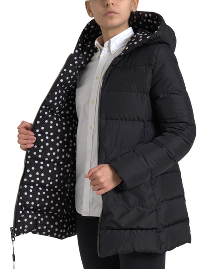 Dolce &amp; Gabbana Élégante veste à capuche noire zippée