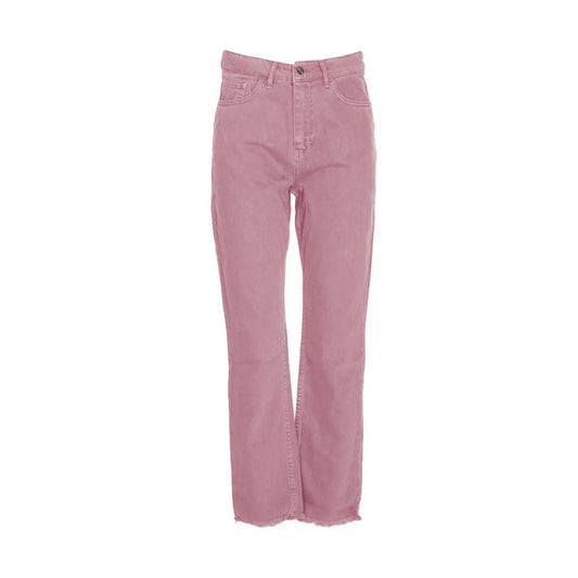 Hinnominate Chic Pink Raw Cut Bottom Jeans by Hinnominate