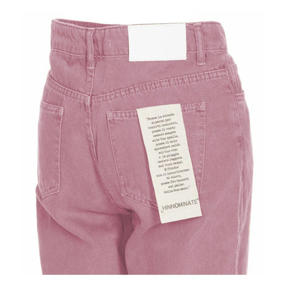 Hinnominate Chic Pink Raw Cut Bottom Jeans by Hinnominate