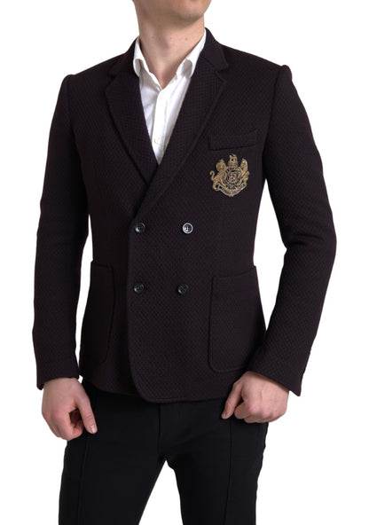 Blazer croisé violet élégant en laine Dolce &amp; Gabbana