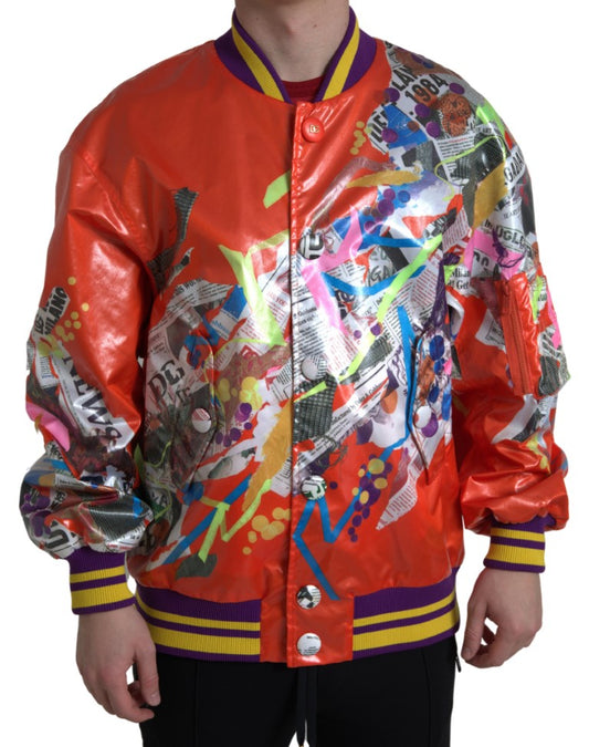 Dolce &amp; Gabbana - Élégant blouson aviateur orange - Vêtements d'extérieur de luxe pour homme