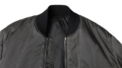 MM6 Maison Margiela Élégant blouson aviateur gris avec fermeture éclair intégrale