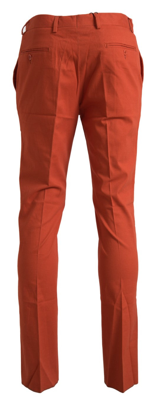 BENCIVENGA Orange Straight Fit Men Formal Trousers Pants by BENCIVENGA