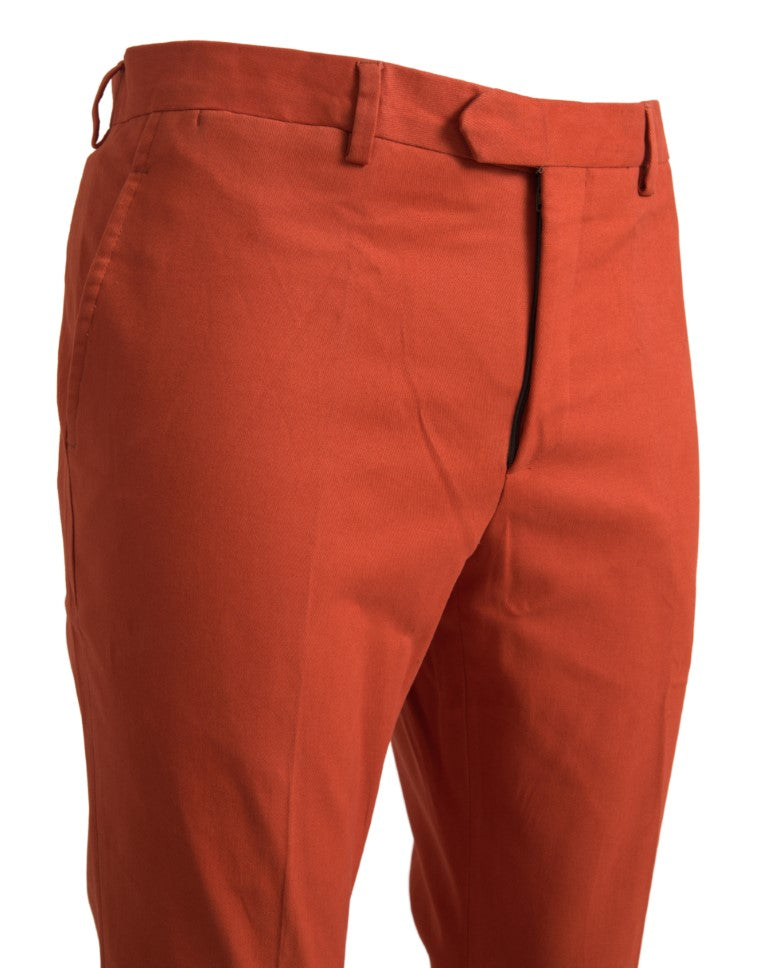 BENCIVENGA Orange Straight Fit Men Formal Trousers Pants by BENCIVENGA