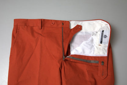BENCIVENGA Orange Straight Fit Men Formal Trousers Pants by BENCIVENGA