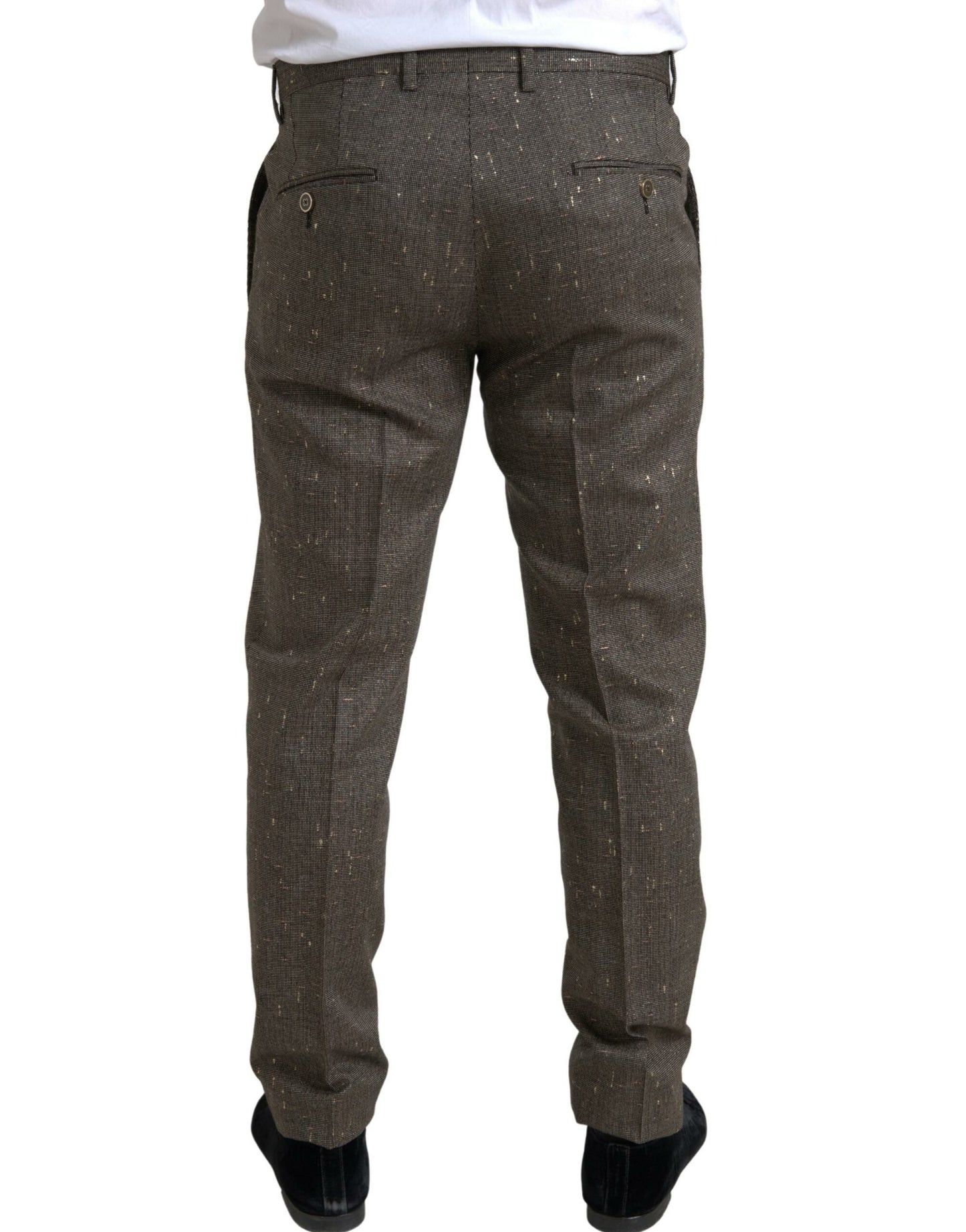 Dolce & Gabbana Brown Wool Dress Skinny Men Trouser Pants by Dolce & Gabbana